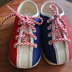 Vintage, Lullaby, Baby, Shoes Size 2, New, Red White Blue, cute shoes, unisex